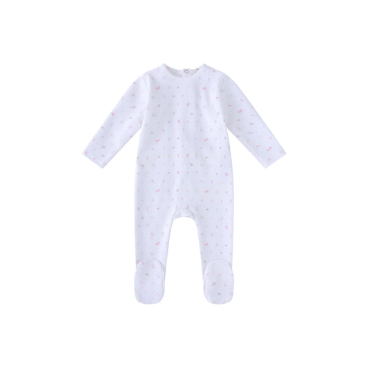 White Butterfly All Over Print Footie