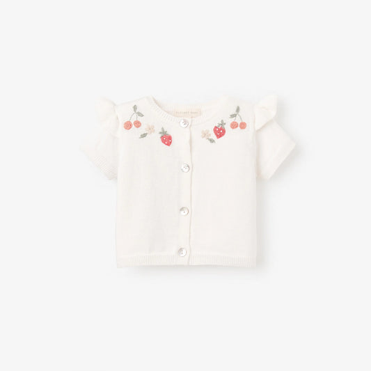 STRAWBERRY PICNIC CARDIGAN HAND- EMBROIDERED