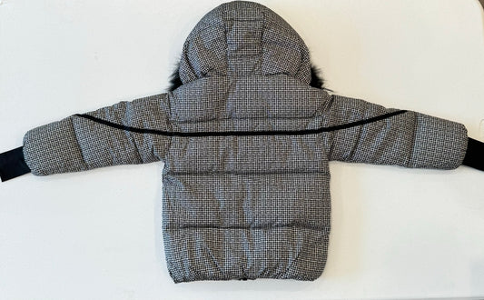 Houndstooth puffer jacket