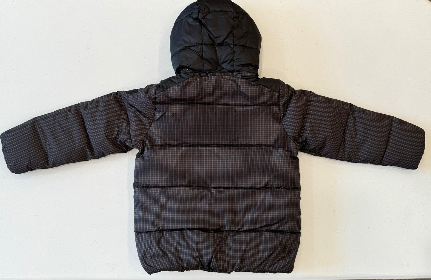 Black checked puffer jacket