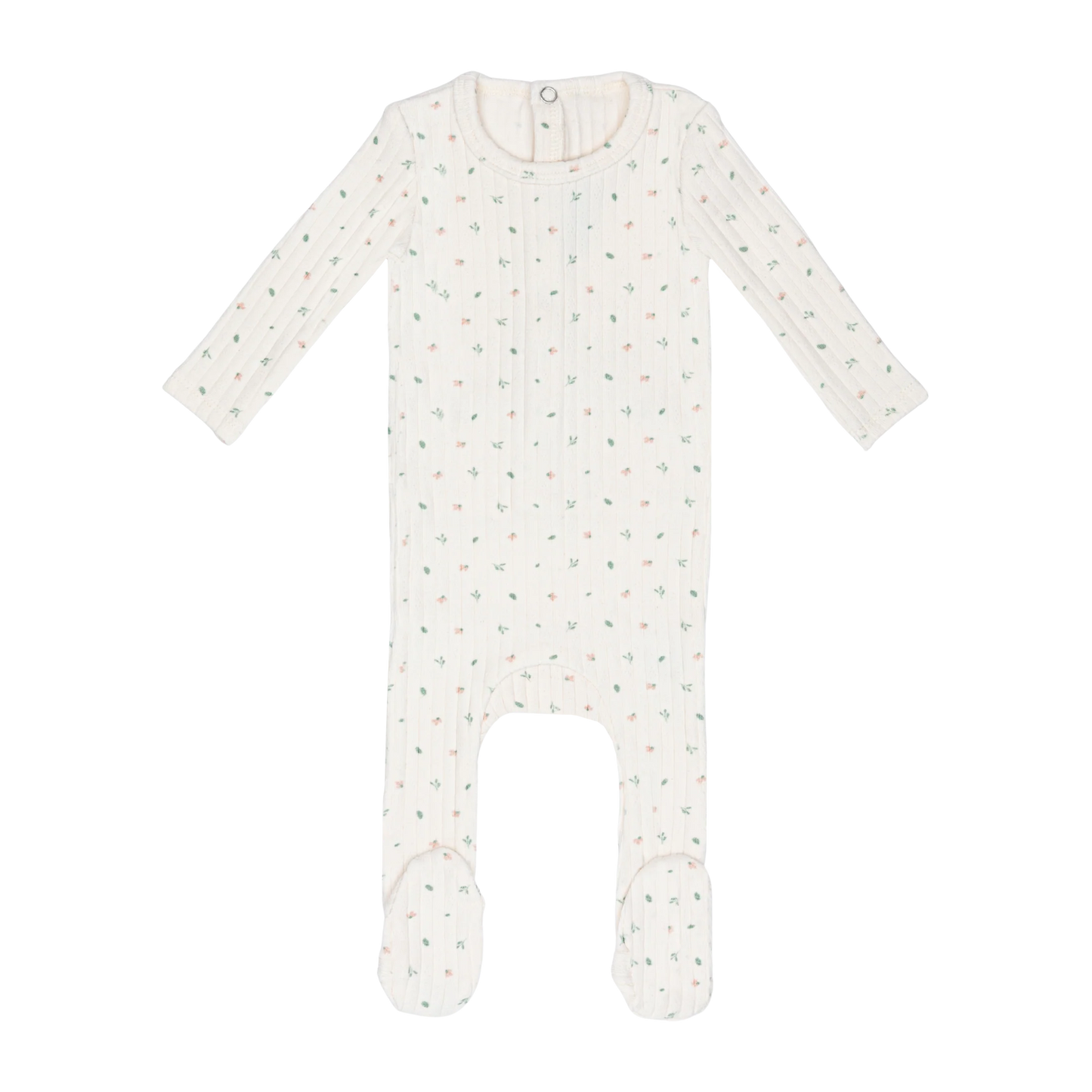 Ivory Petal Pointelle Floral Footie-Girls