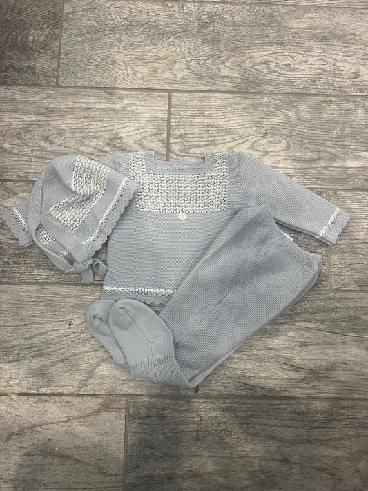 Three piece scalloped knit set