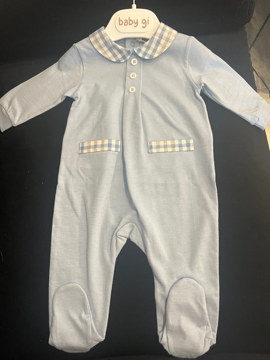 Blue Plaid footie
