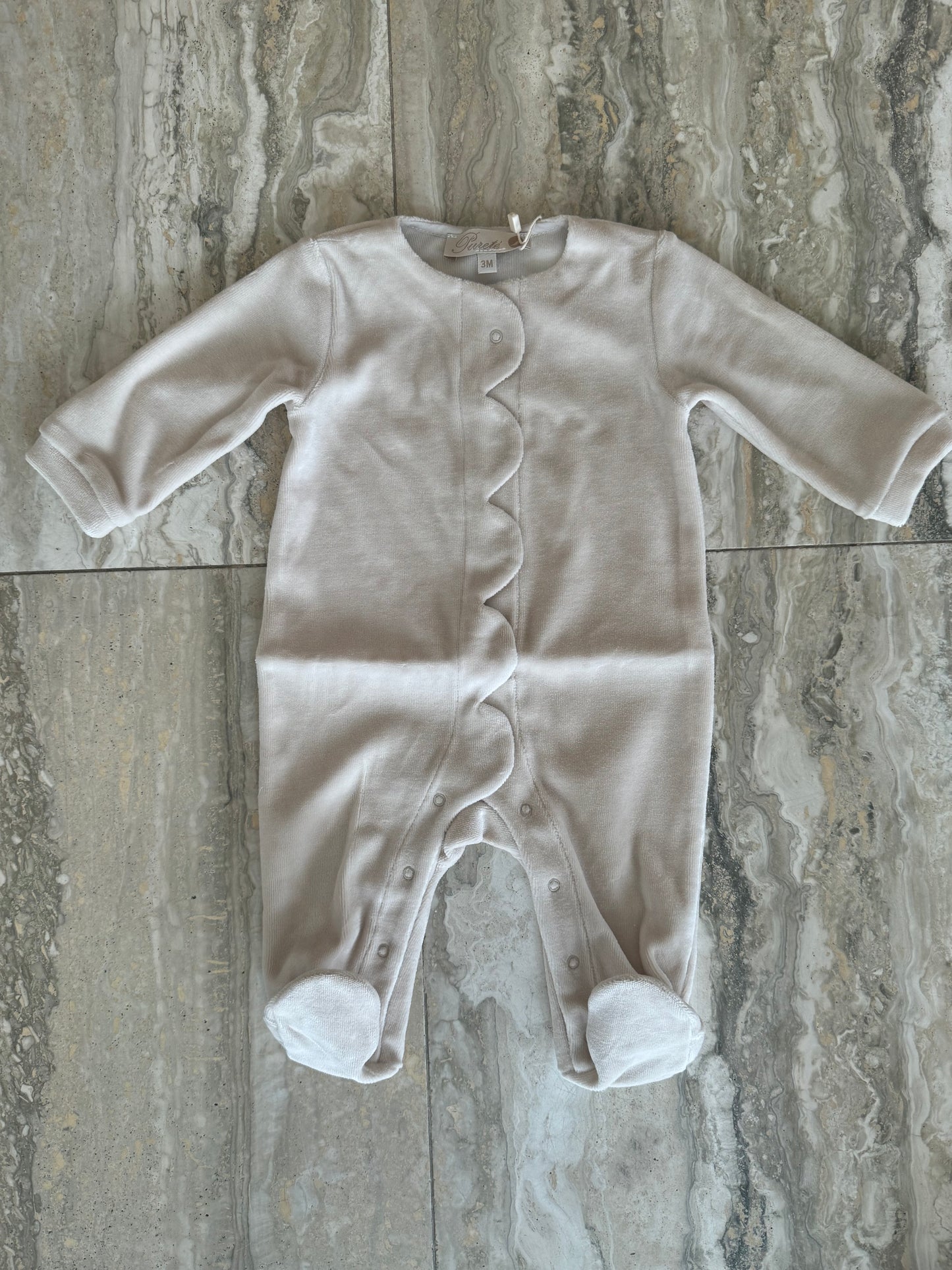 Scalloped Velour Footie
