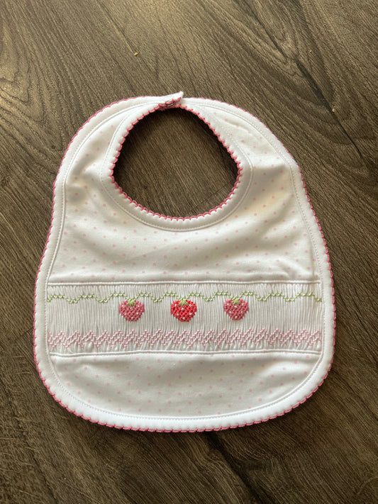 Eloise Strawberry Patch Smocked Bib