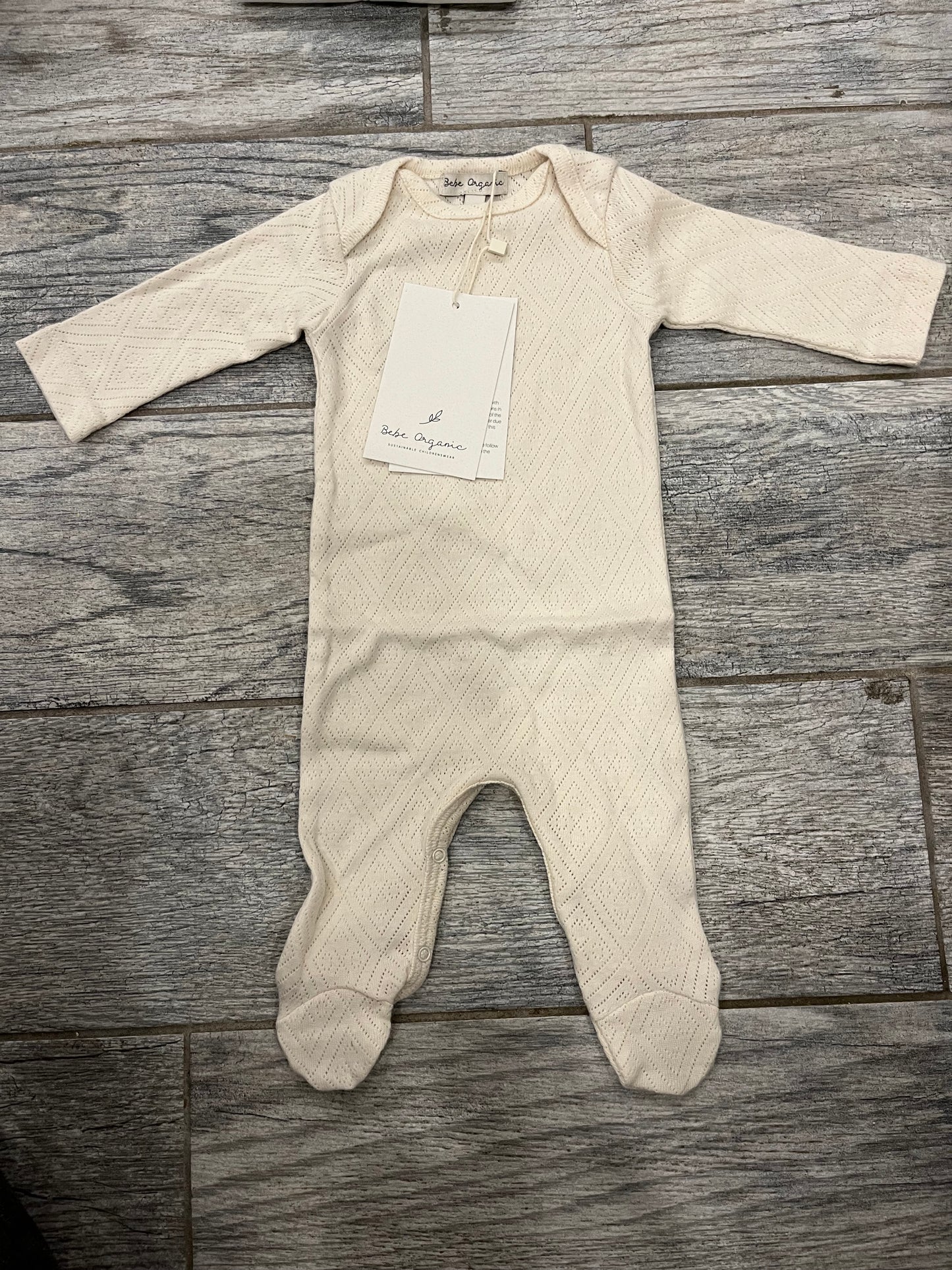Bebe onesie footed pointelle