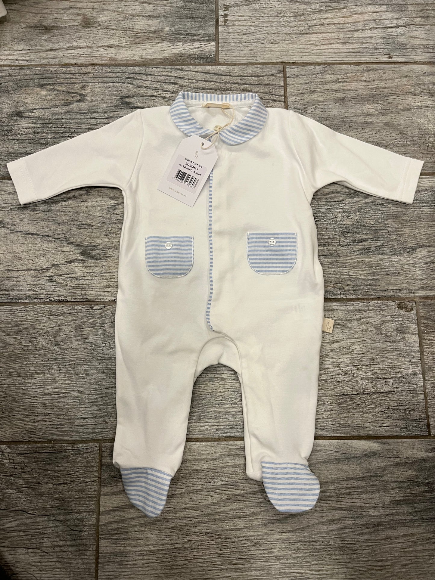 Interlock Footie W/ Stripes
