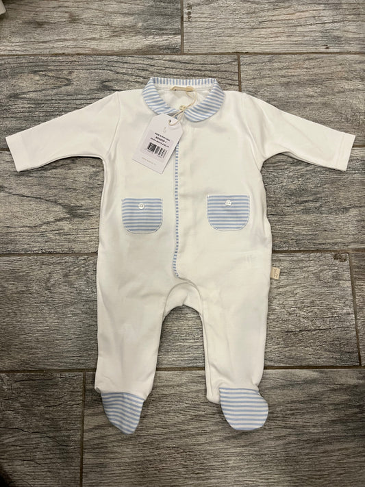 Interlock Footie W/ Stripes