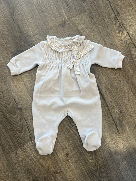 Janie Floral Velour Footie