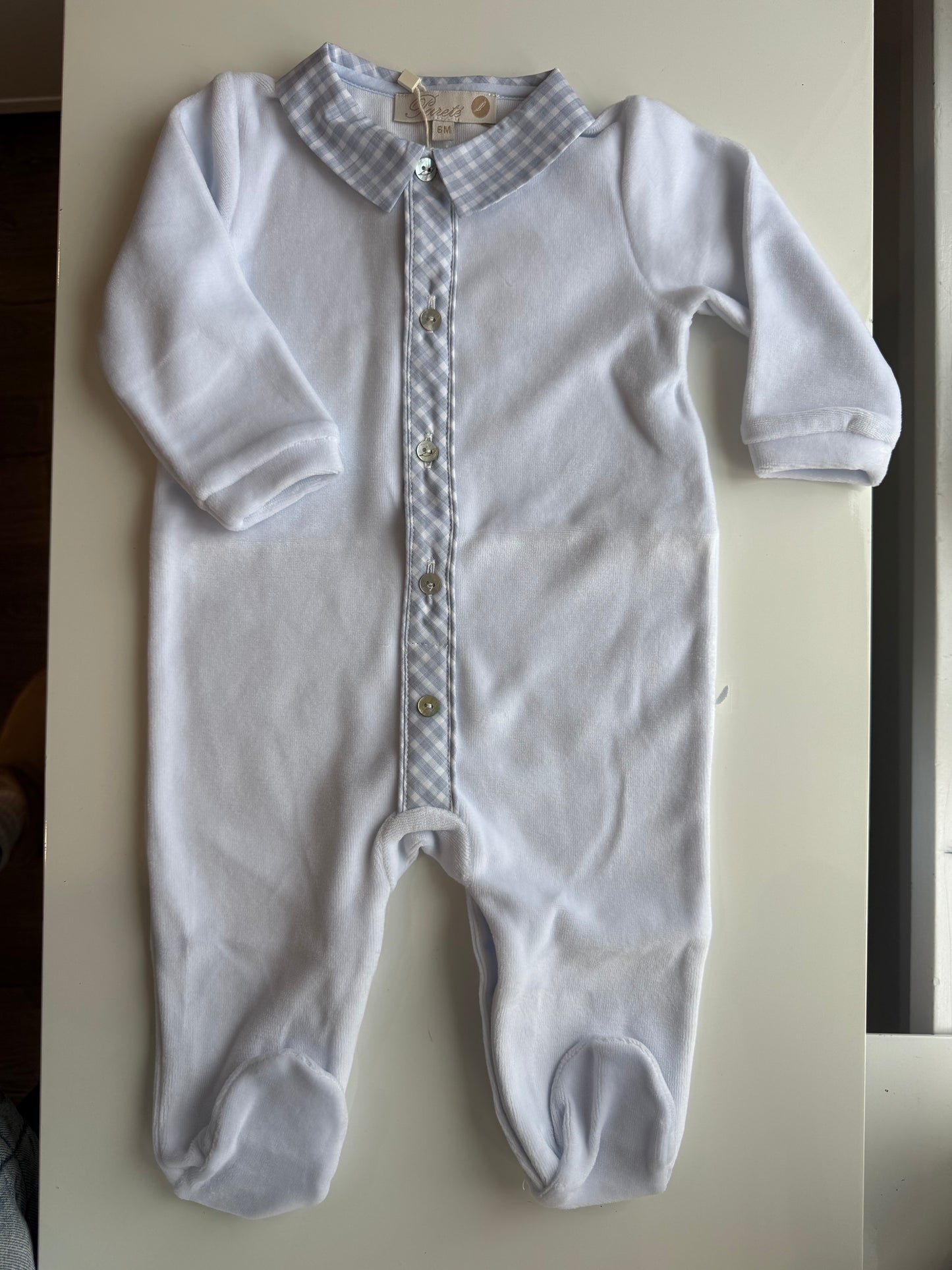 Maxwell Gingham Velour Footie