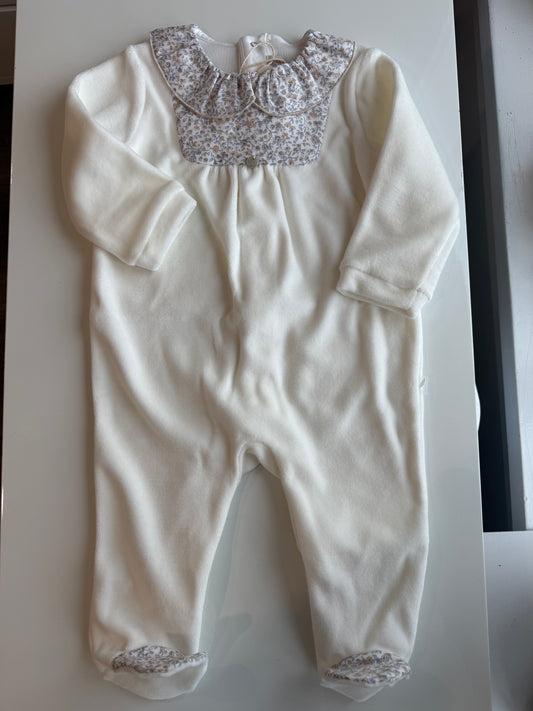 Paige Floral Velour Footie