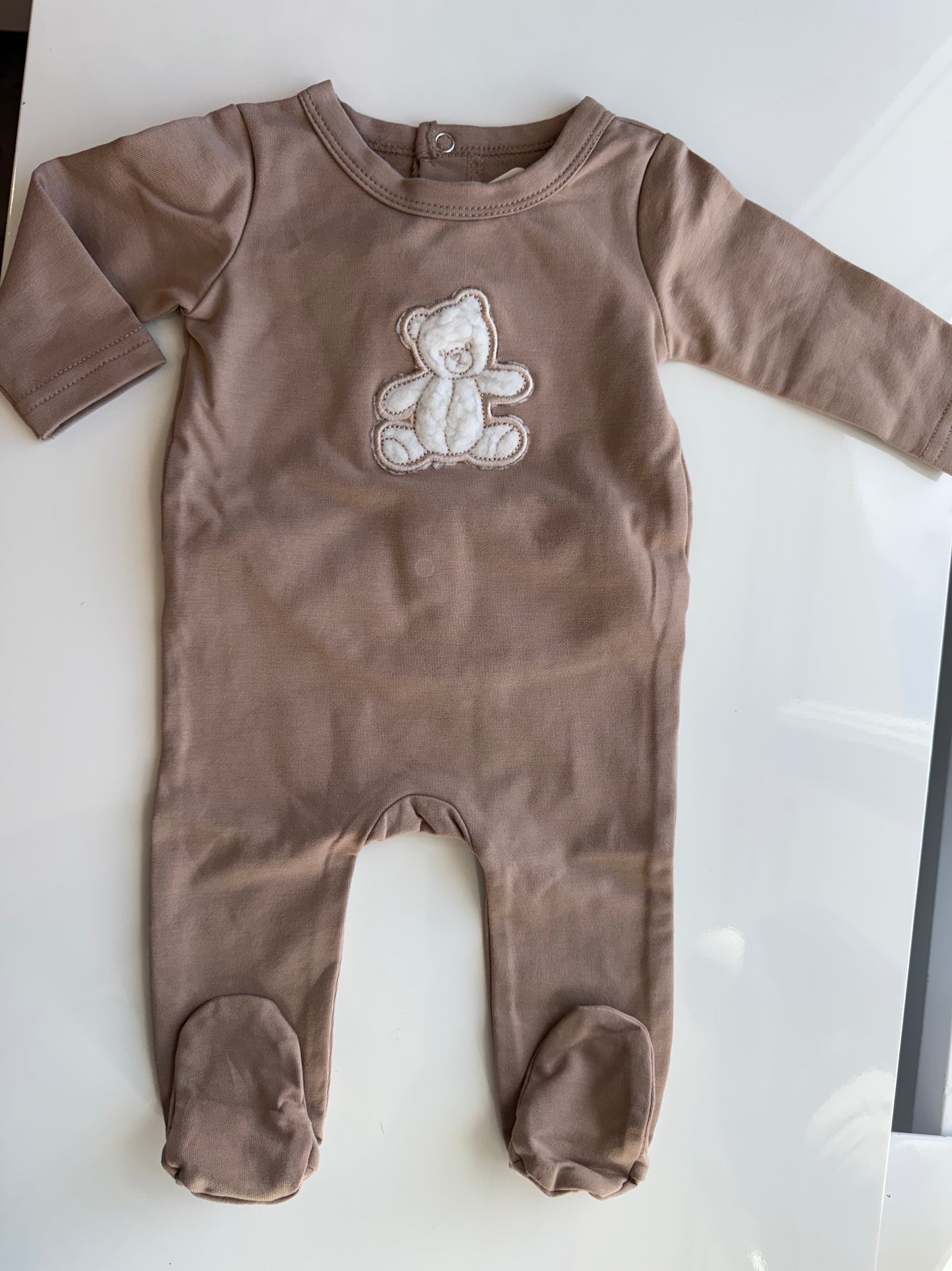 Sherpa Bear Footie-Taupe