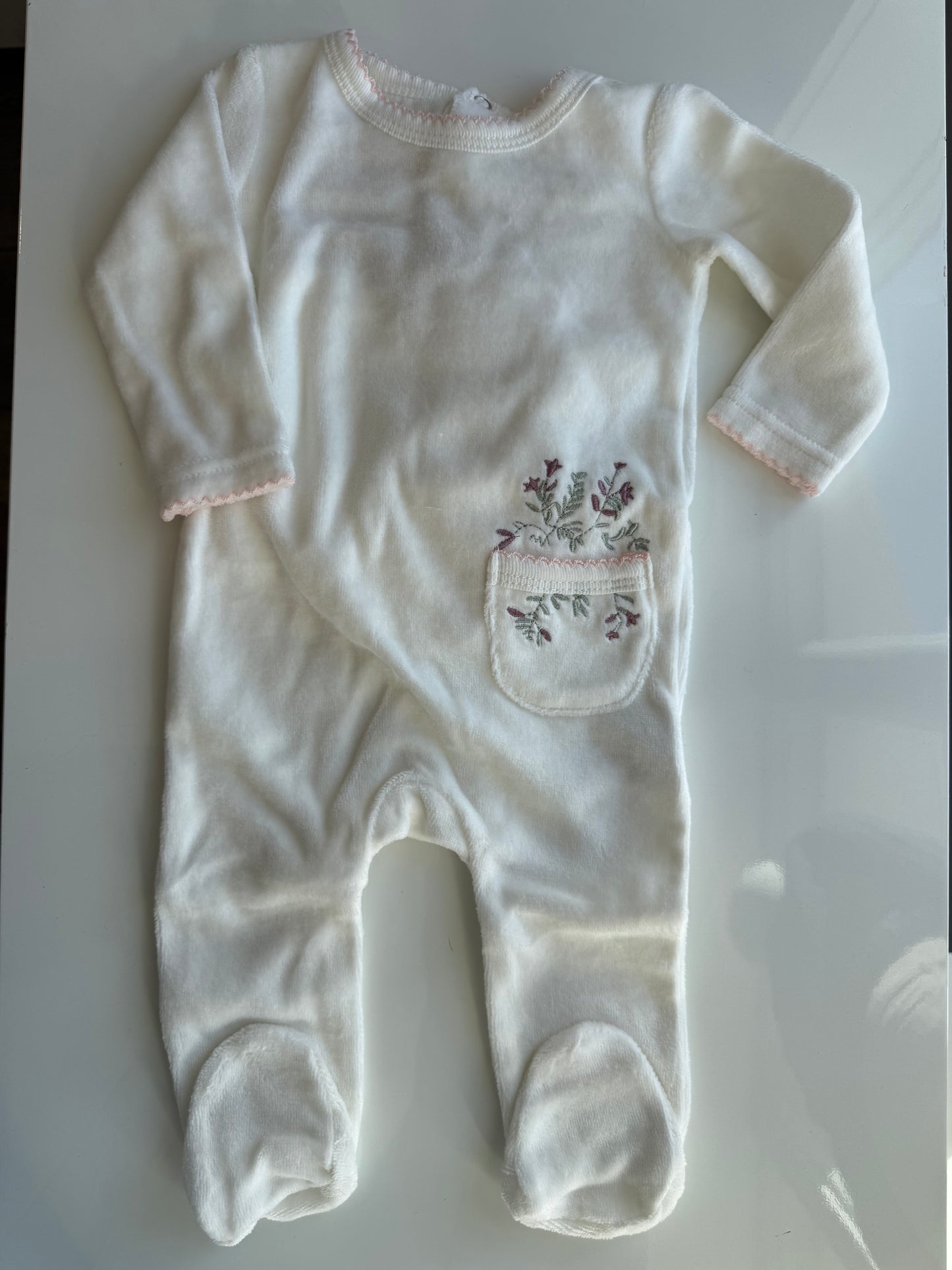 Velour Pocket Girls Footie