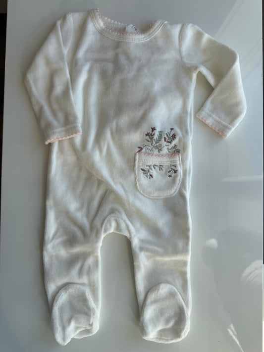 Velour Pocket Girls Footie