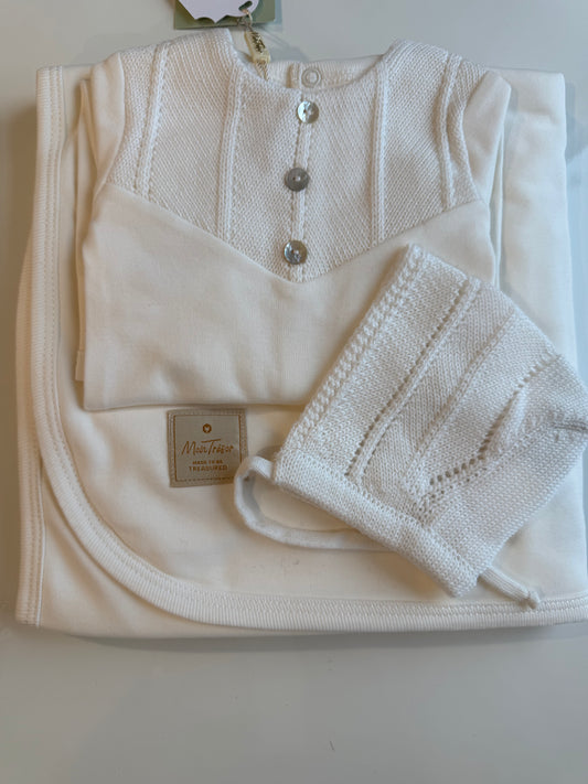V-Knit Henley Layette Set