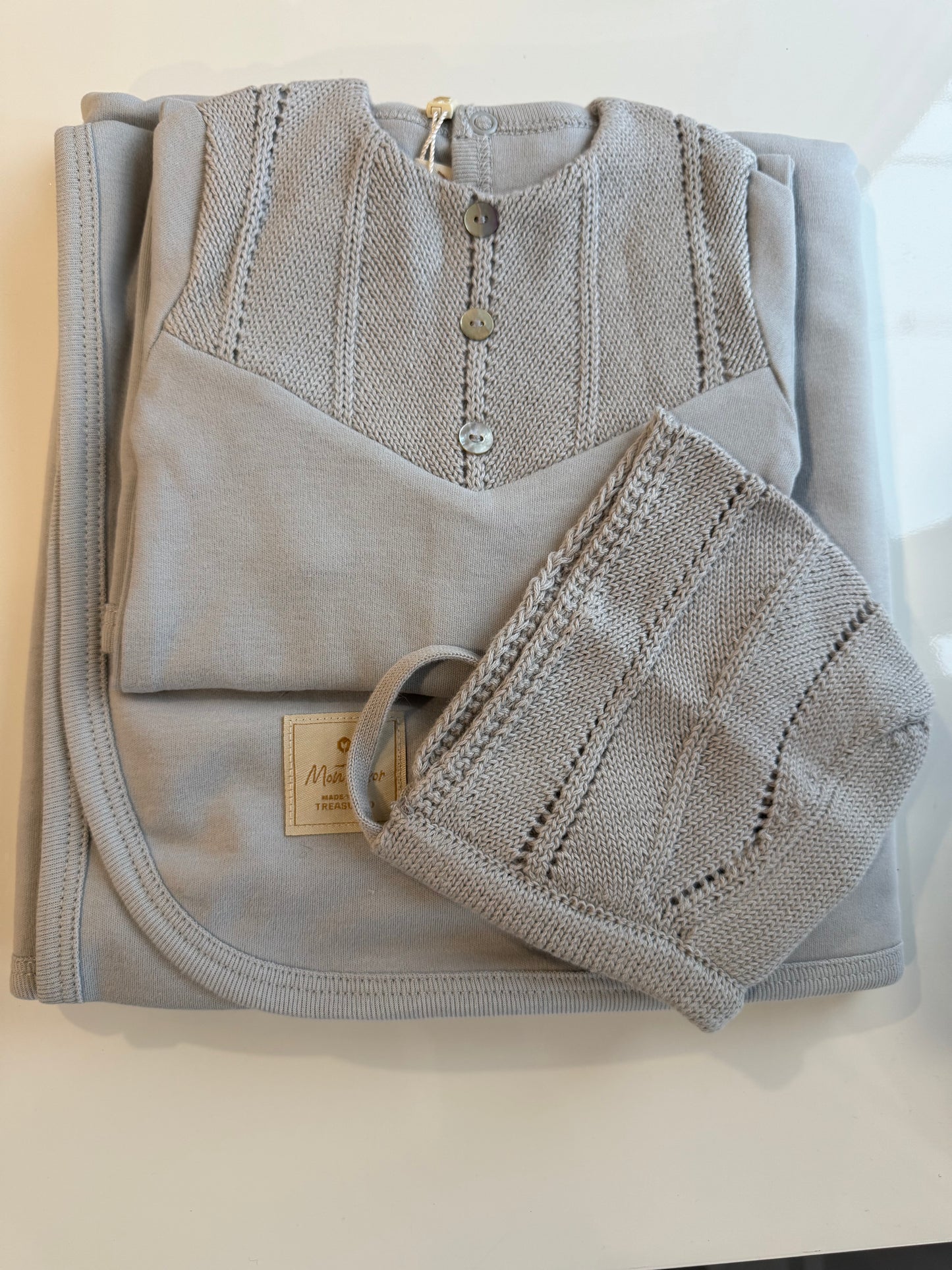 V-Knit Henley Layette Set