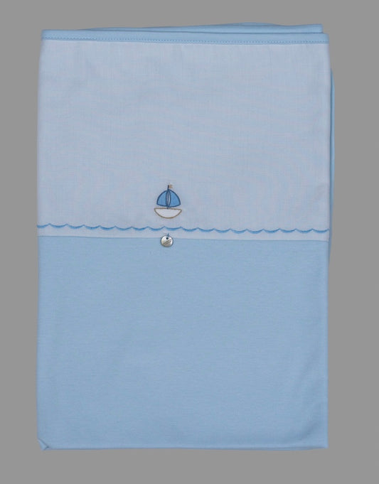 Blue Sailboat Cotton Blanket