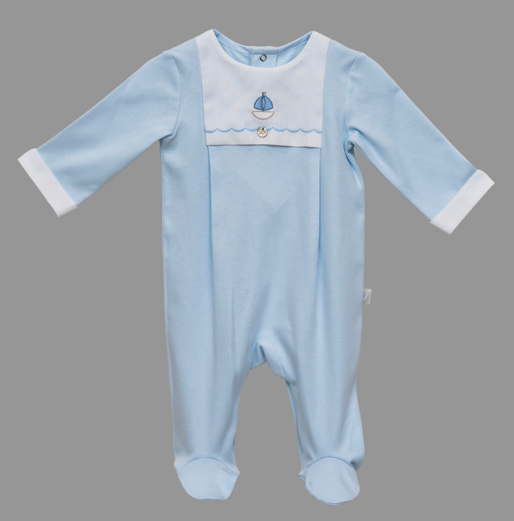 Blue Sailboat Footie