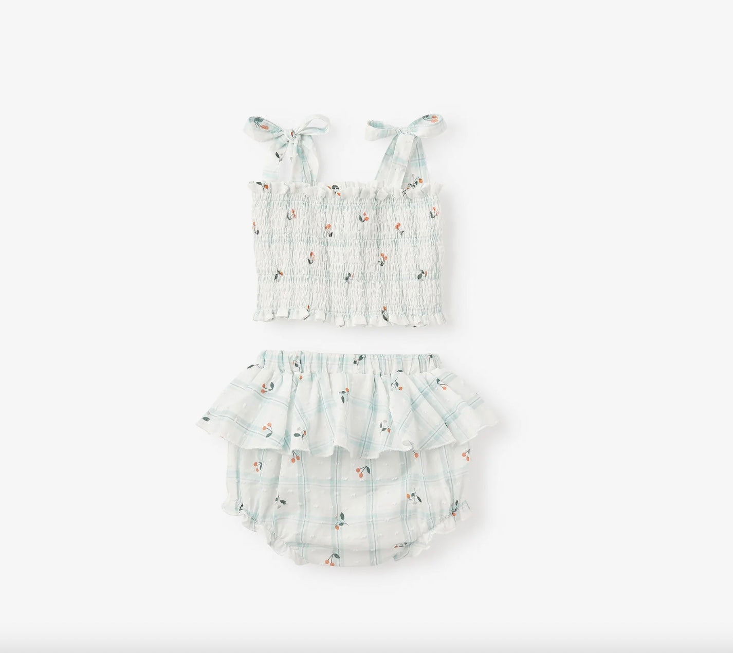 STRAWBERRY PICNIC SMOCKED TIE TOP W/ BLOOMER