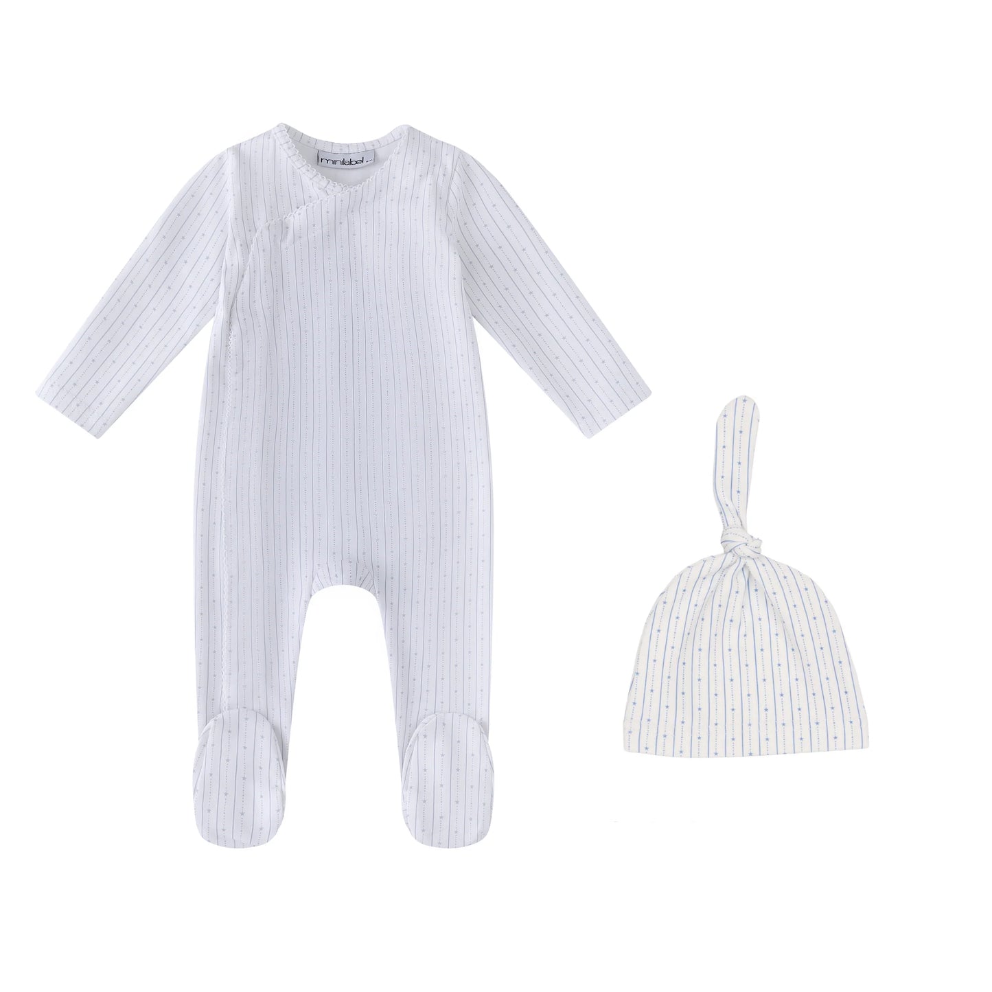 Linear Stars Print boys footie Gift Set