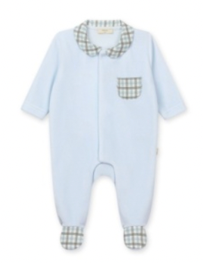 Hazel Velour Footie (Front Opening)
