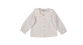 CECILE | Girls Cream Twill Collared Blouse