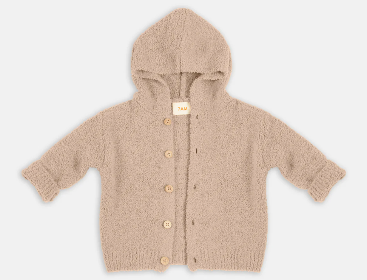 Fuzzy Hooded Cardigan