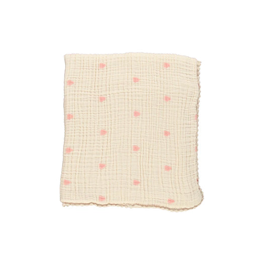 Snuggle Blanket Pink Heart Muslin