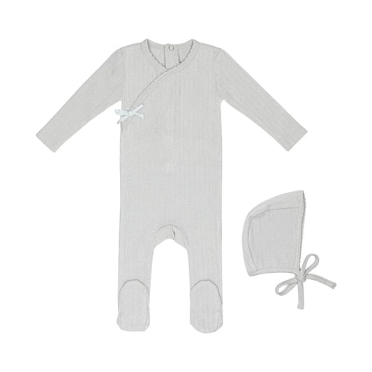 Sea Blue Circle Wrapover Pointelle Gift Set