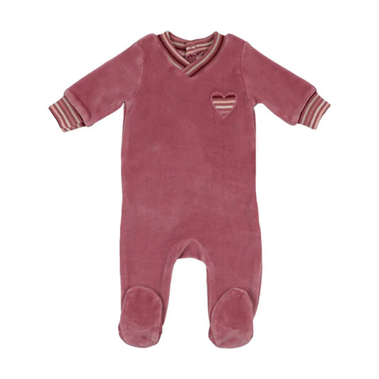 Striped Heart Footie