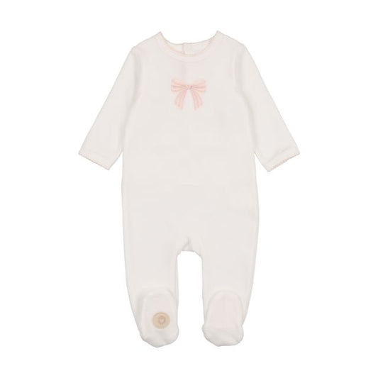 Embroidered Bow Footie