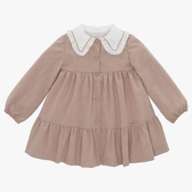 Woven Ruffle Checkered Dress