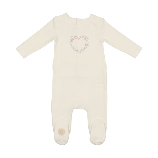 Floral Heart Footie