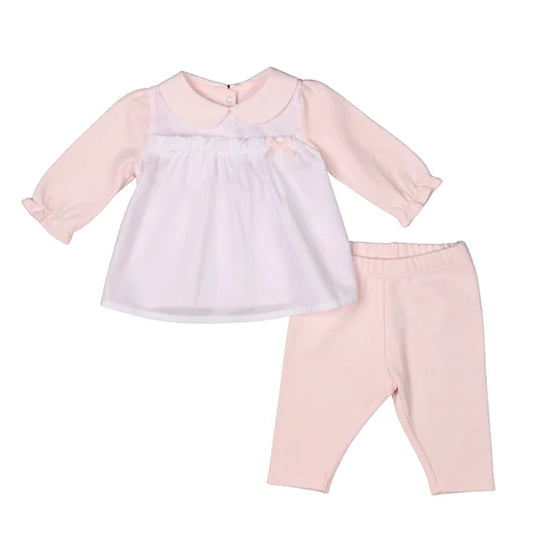 ALMA | GIRLS PINK & WHITE ORGANIC COTTON BABYGROW