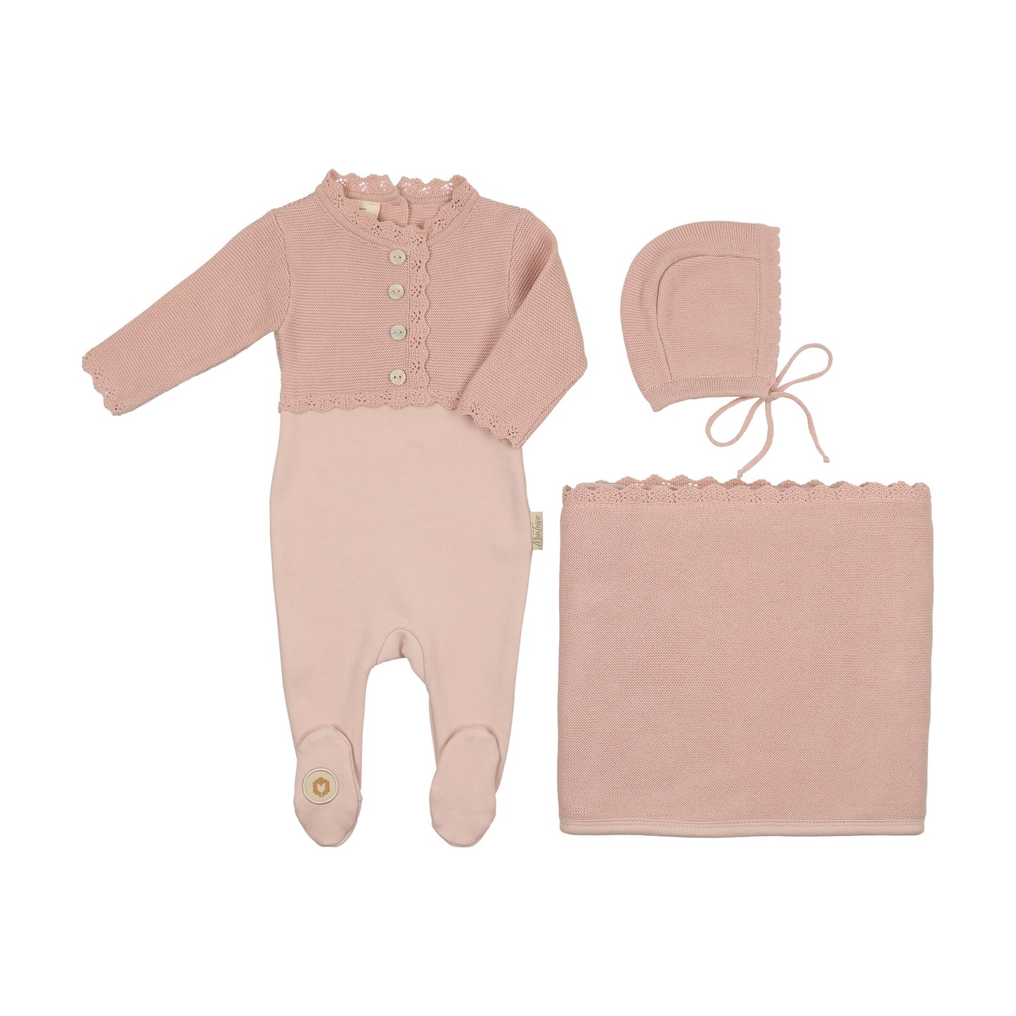 Mock-Cardigan Layette Set