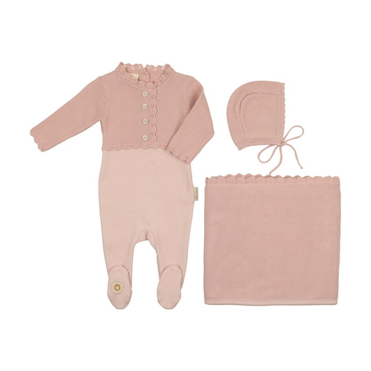 Mock-Cardigan Layette Set