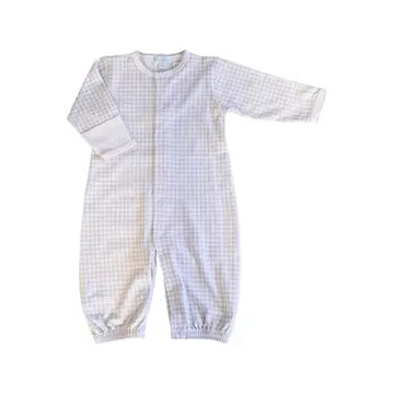 Baby's "Grey Checks" Unisex Pima Cotton Converter Gown