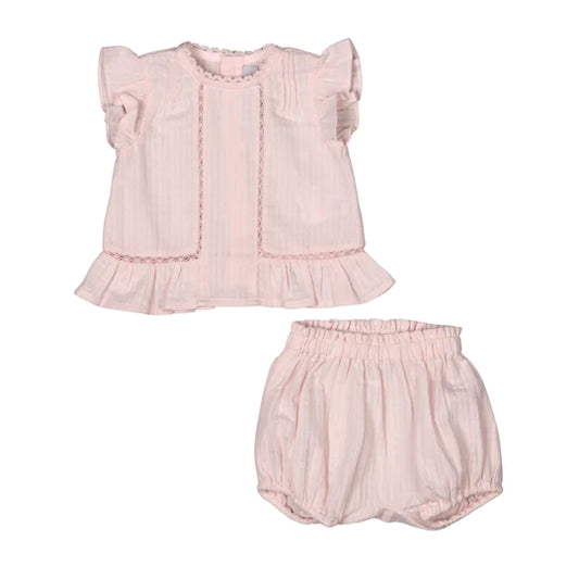 CARENE | Girls Pink Organic Cotton Shorts Set