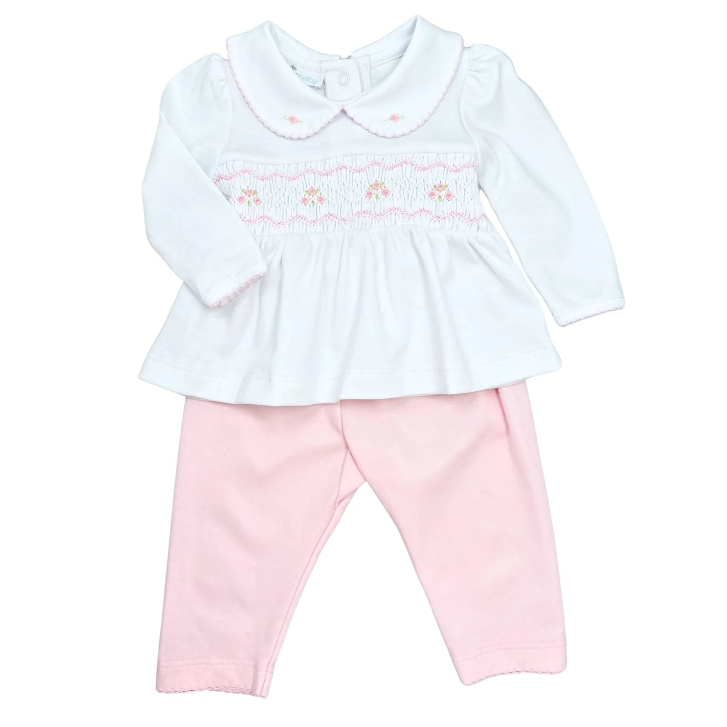 Ethan and Emily Smocked Collared 2pc Pant Set