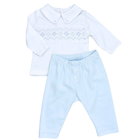 Ethan and Emily Smocked Collared 2pc Pant Set