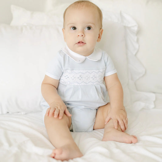 Ethan Smocked Collared Bubble