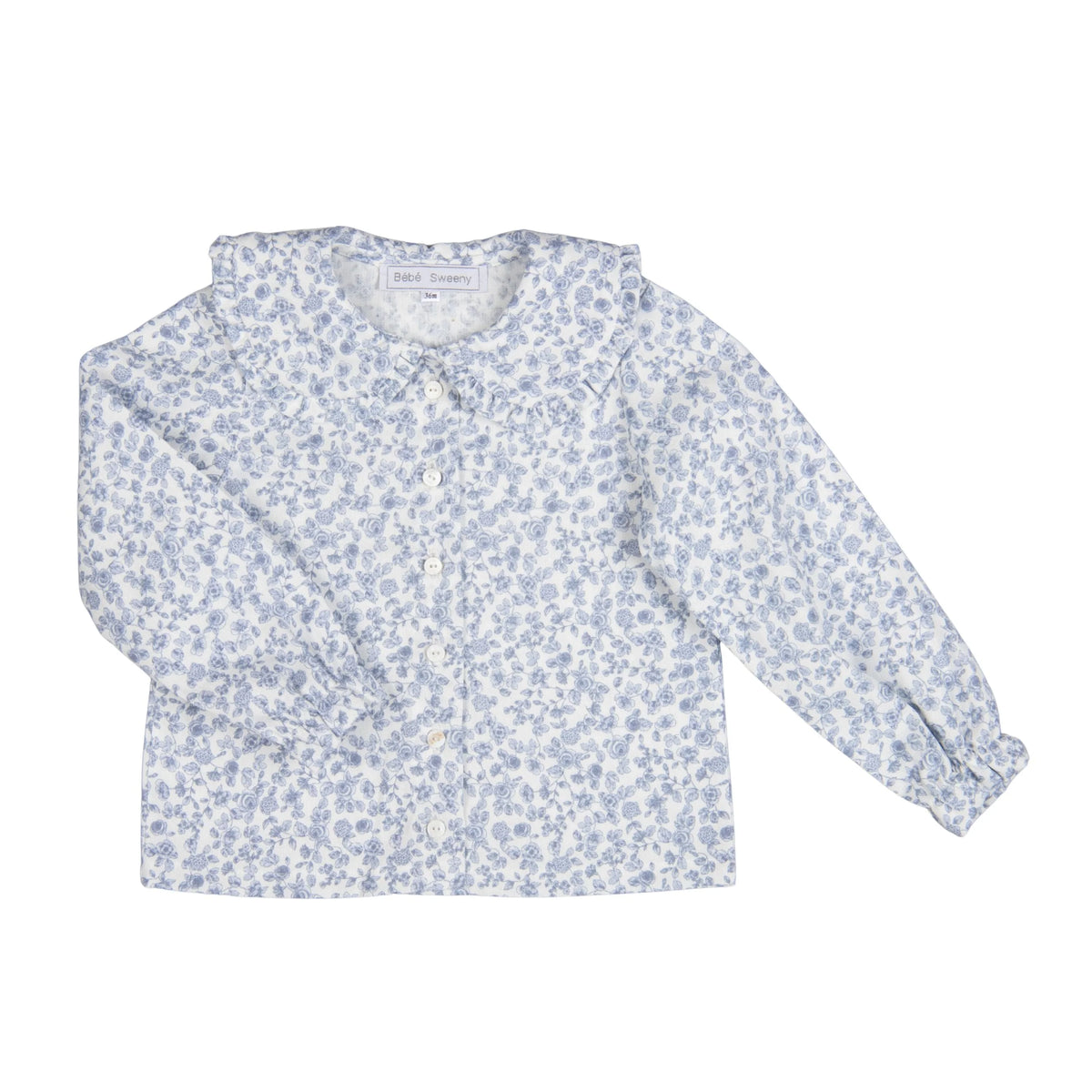 GILIAN | Girls Blue Floral Cotton Blouse & Pant Set