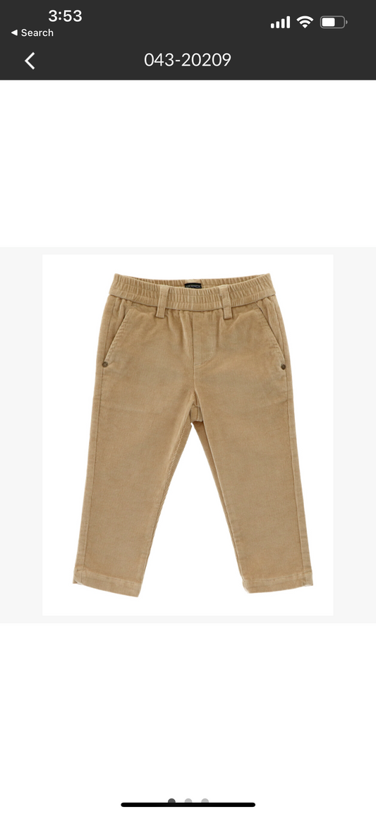 Slim fit dark beige corduroys