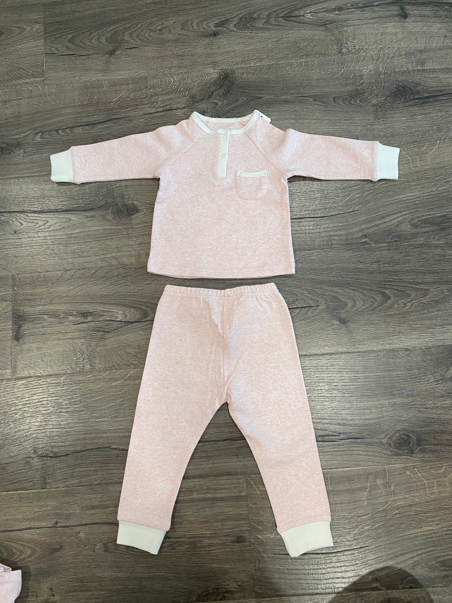 Hide & seek pink with white trim set