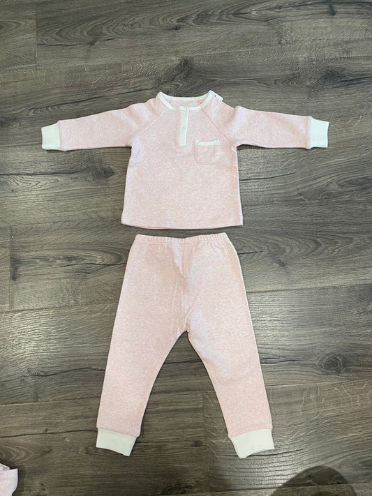 Hide & seek pink with white trim set