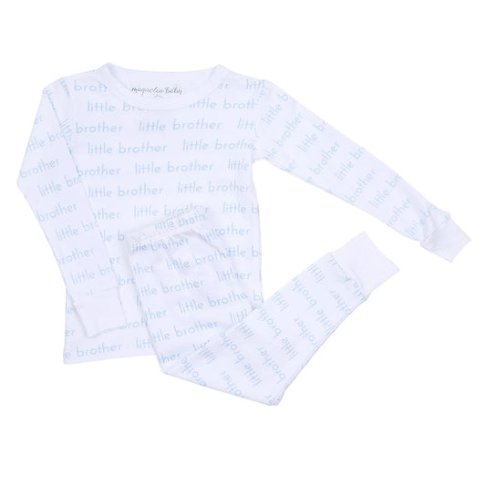 Brother and sister F24 print little long pajamas