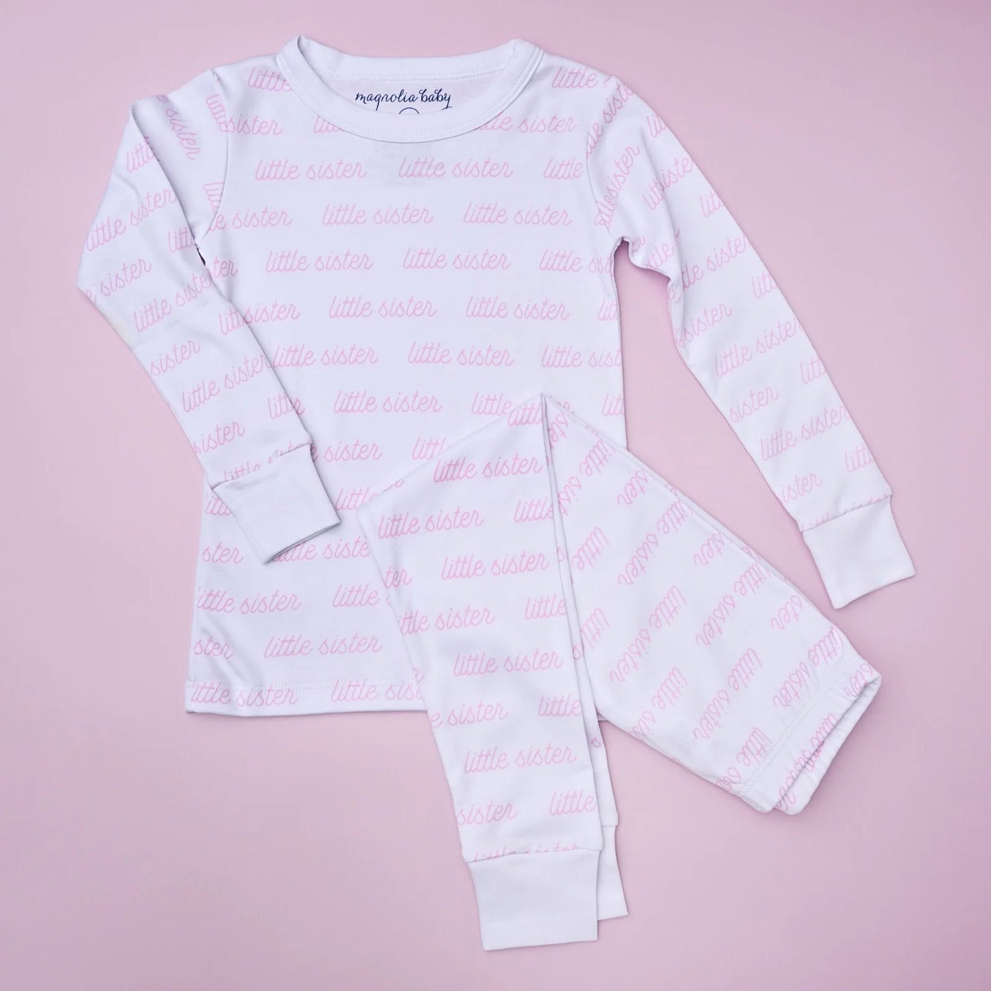 Brother and sister F24 print little long pajamas