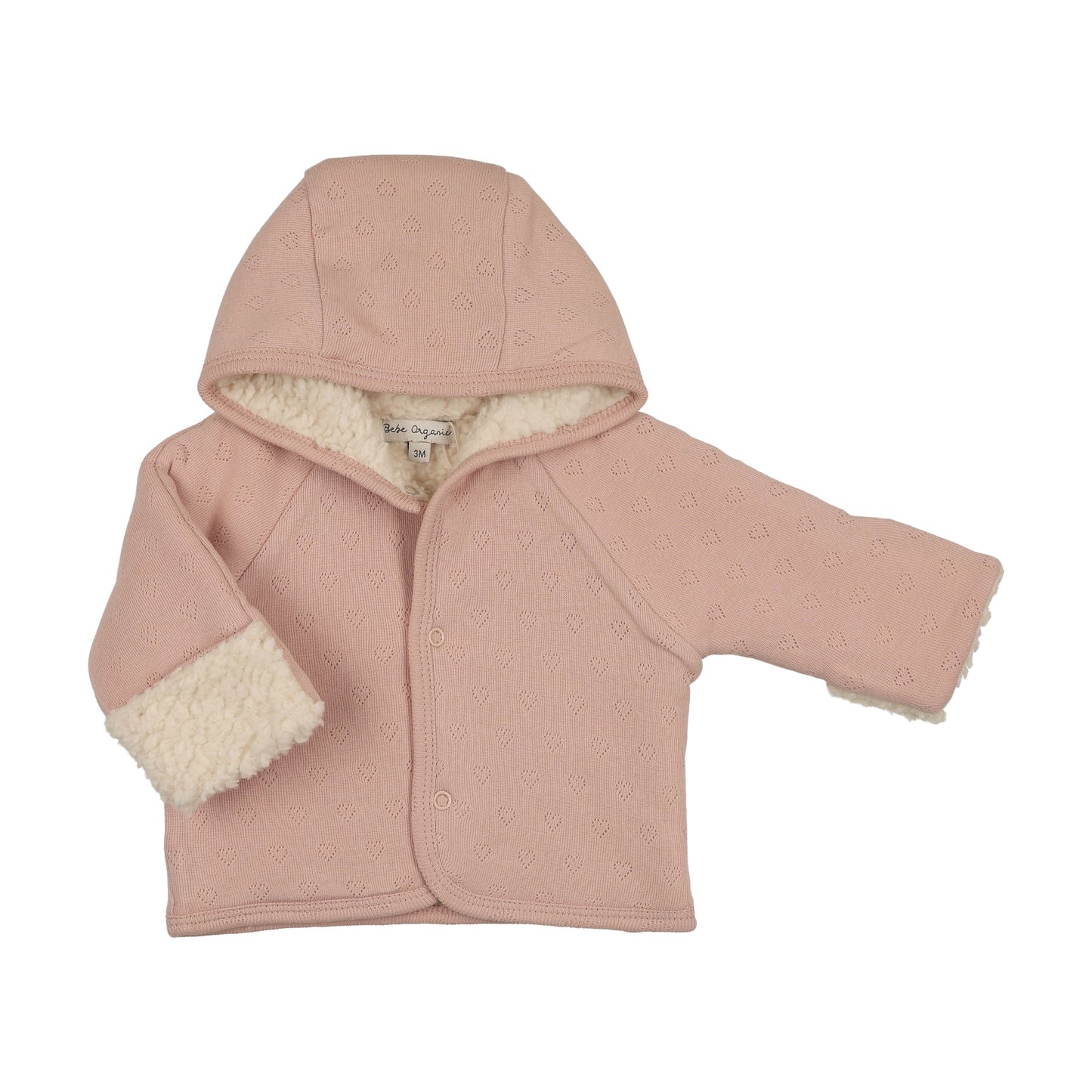 Bebe Heart Jacket Blush Heart Pointelle