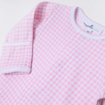Mini Pink Check Footie