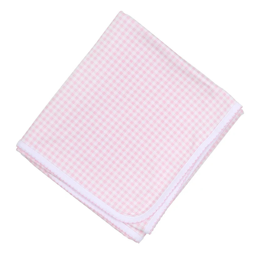 Mini Checks F24 Smocked Receiving Blanket